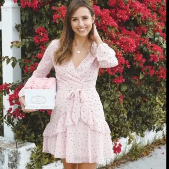 Goodnight Macaroon NWT pink polka dot dress - Picture 2 of 4